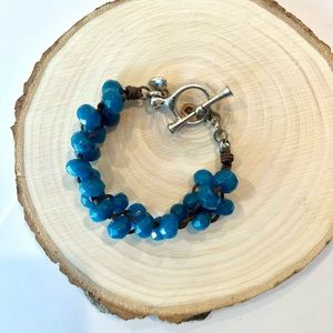 Teal bead bracelet by Fossil